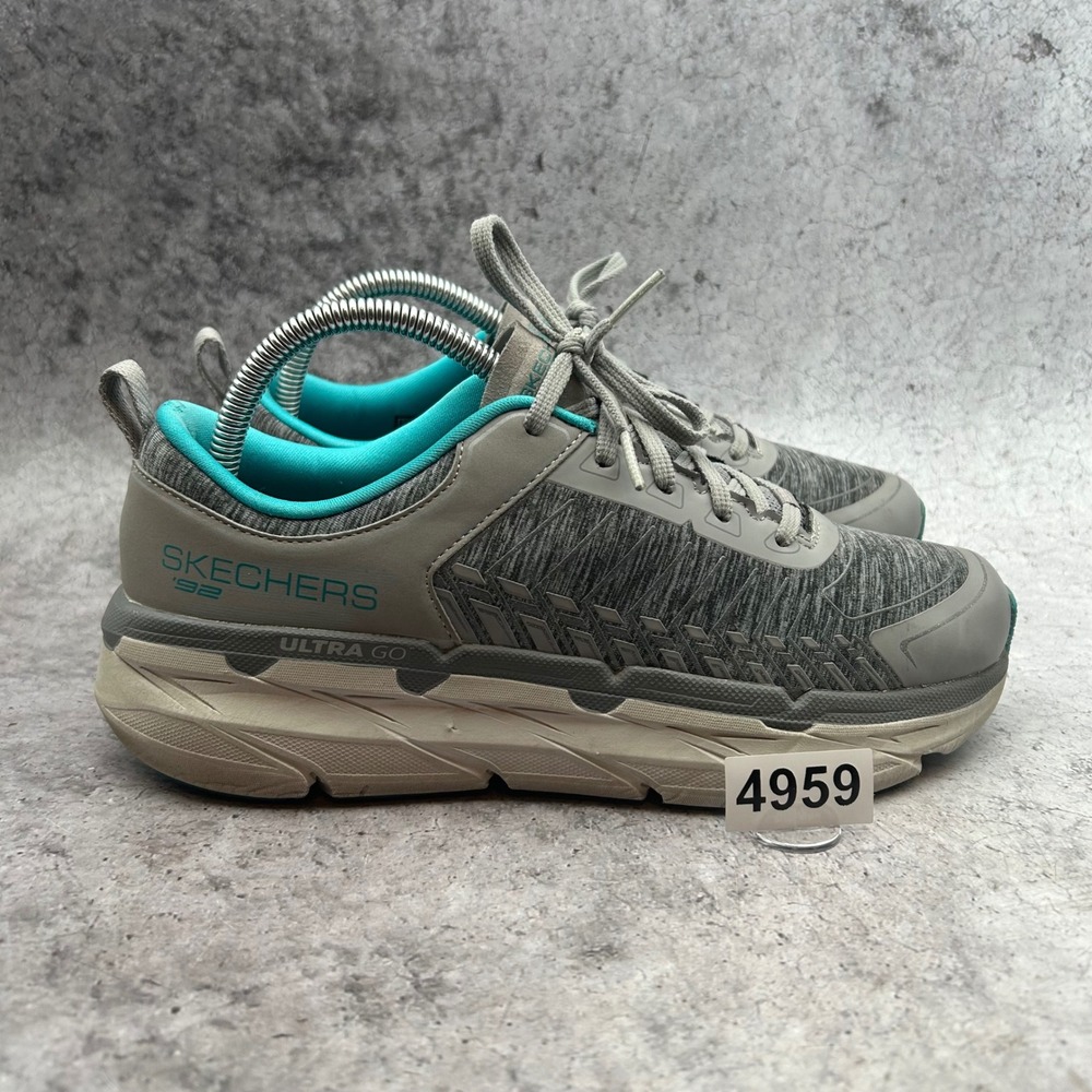 Skechers Max Cushioning Premier Majestic Road Women 8.5 Grey Teal 128136 Running
